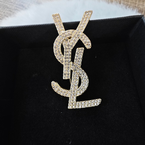 Yves Saint Laurent Rhinestone Embellished Brooch - Picture 6 of 6